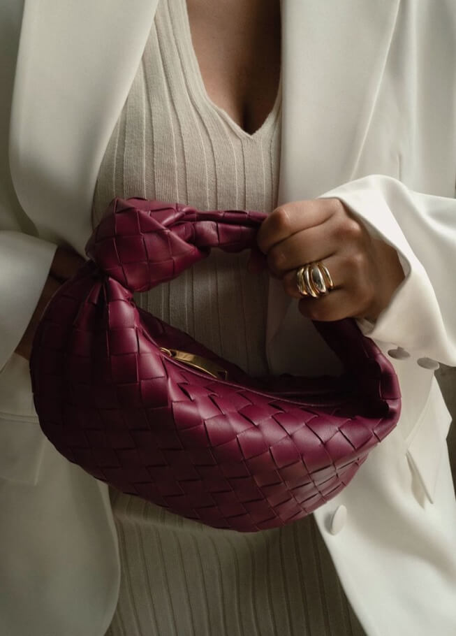 Stylowa funkcjonalna damska tkana torebka mini