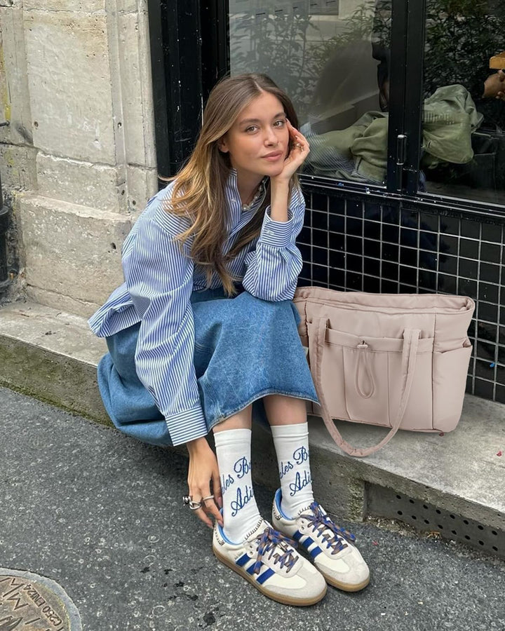 Pojemna damska tote torba na laptopa z bezpieczną kieszenią na kubek