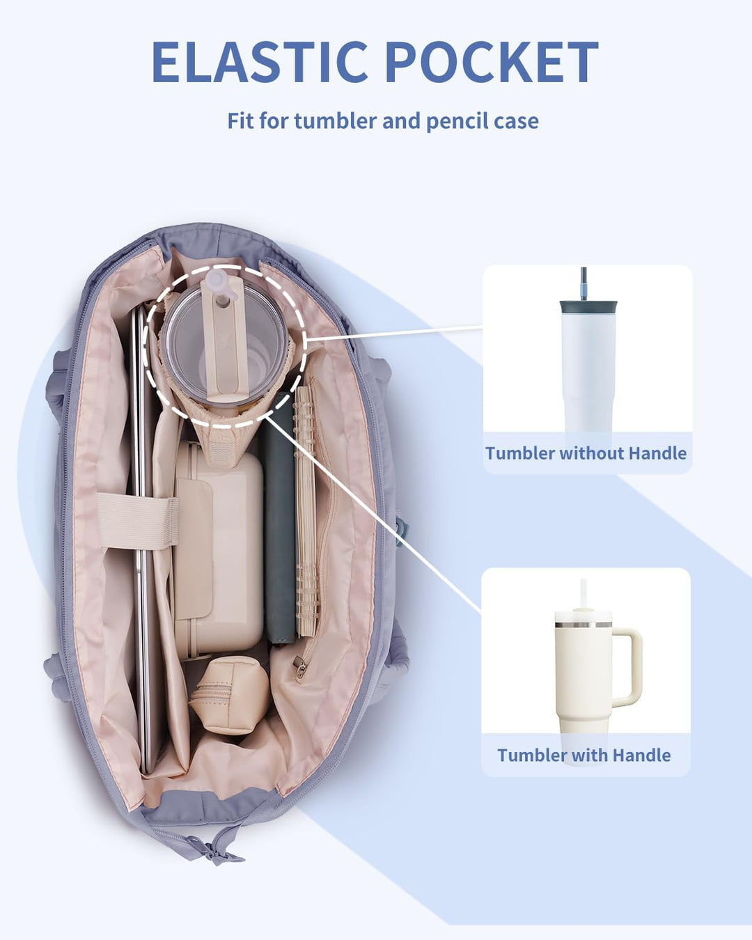 Pojemna damska tote torba na laptopa z bezpieczną kieszenią na kubek