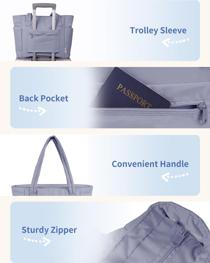 Pojemna damska tote torba na laptopa z bezpieczną kieszenią na kubek