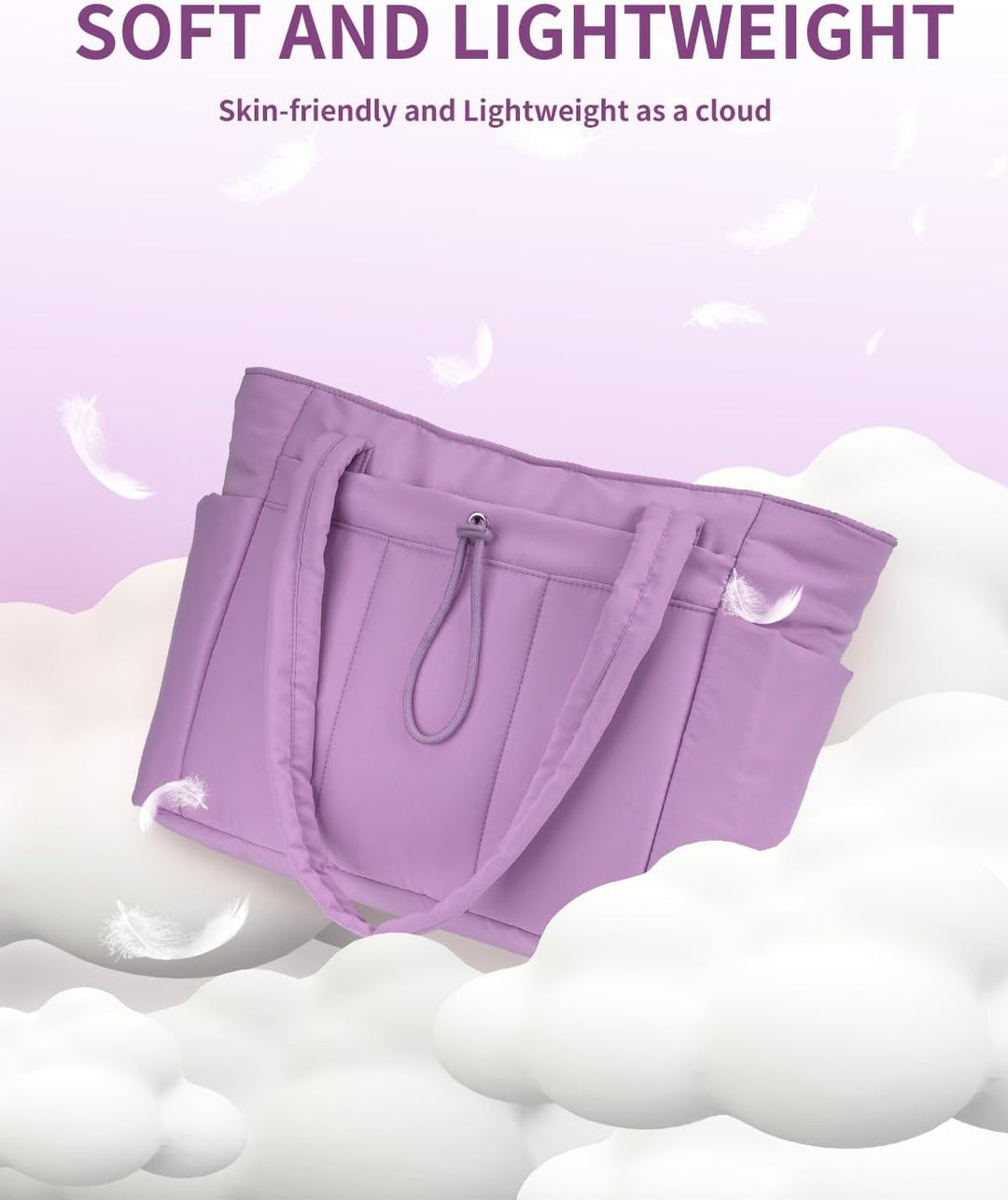 Pojemna damska tote torba na laptopa z bezpieczną kieszenią na kubek