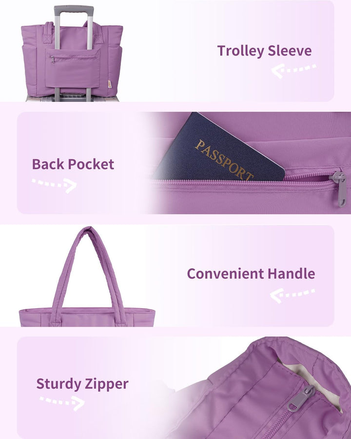 Pojemna damska tote torba na laptopa z bezpieczną kieszenią na kubek