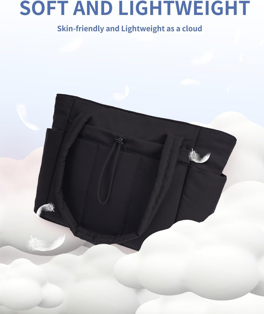 Pojemna damska tote torba na laptopa z bezpieczną kieszenią na kubek