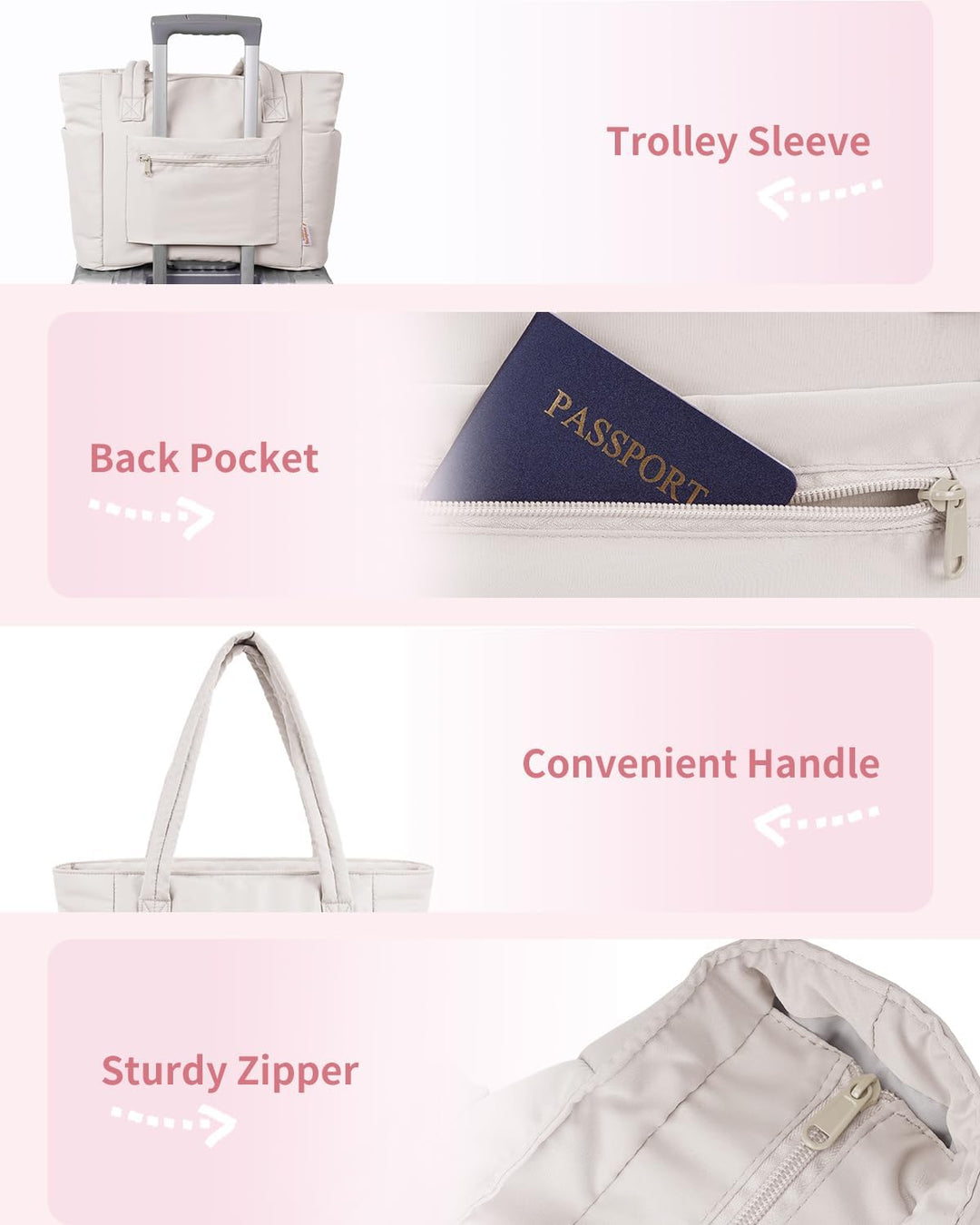 Pojemna damska tote torba na laptopa z bezpieczną kieszenią na kubek